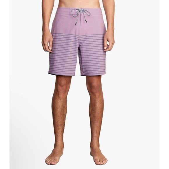 RVCA Standard Curran Swim Trunks Board Shorts Purple Sz 36 Mid Length 18" NWT - Picture 1 of 16